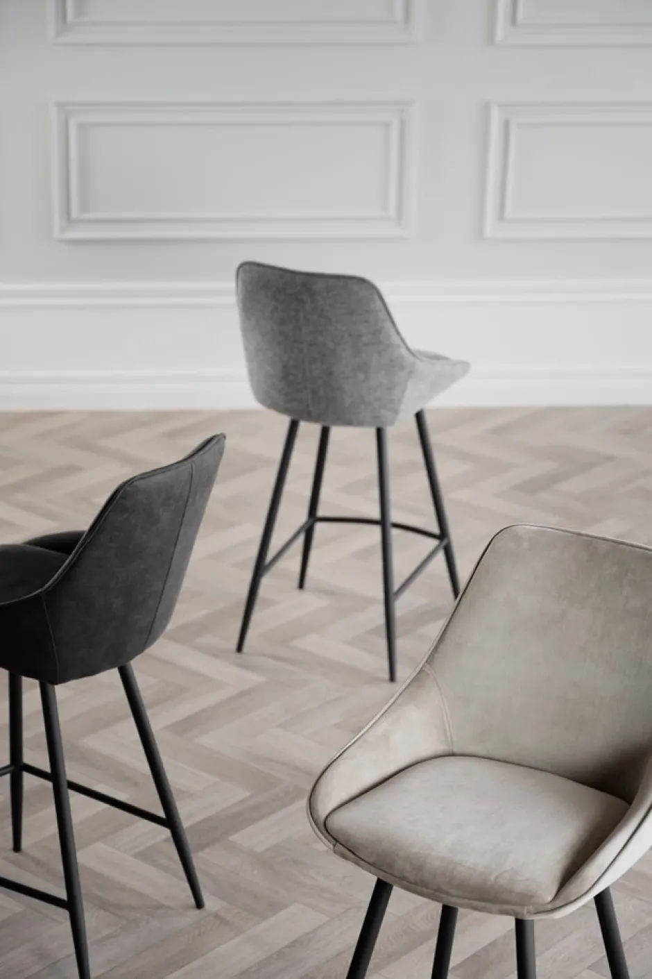 Barstolar|Kök|Rowico Home Barstol 'Sierra' - Beige/Sammet