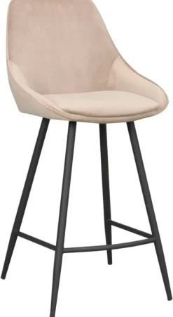 Barstolar|Kök|Rowico Home Barstol 'Sierra' - Beige/Sammet