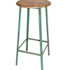 Barstolar|Kök|Vintage Barstol 'Wooden Seat' - Turkos