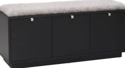 Bänkar|Kök|Rowico Home Bänk 'Confetti' 106cm - Svart/Ljusgrå