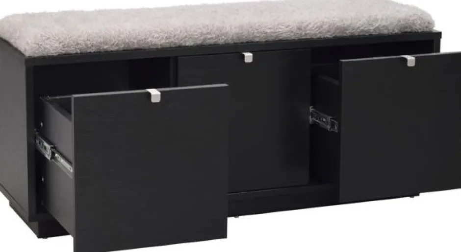Bänkar|Kök|Rowico Home Bänk 'Confetti' 106cm - Svart/Ljusgrå
