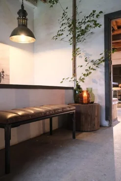 Bänkar|Kök|Trademark Living Bänk 'Sean' - Läder/Järn