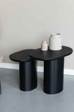 Soffbord|Vardagsrum|Zuiver Bord 2-set 'Bela' - Svart