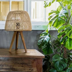 Lampor|Arbetsrum|Vintage Bordslampa 'Maze' - Natur