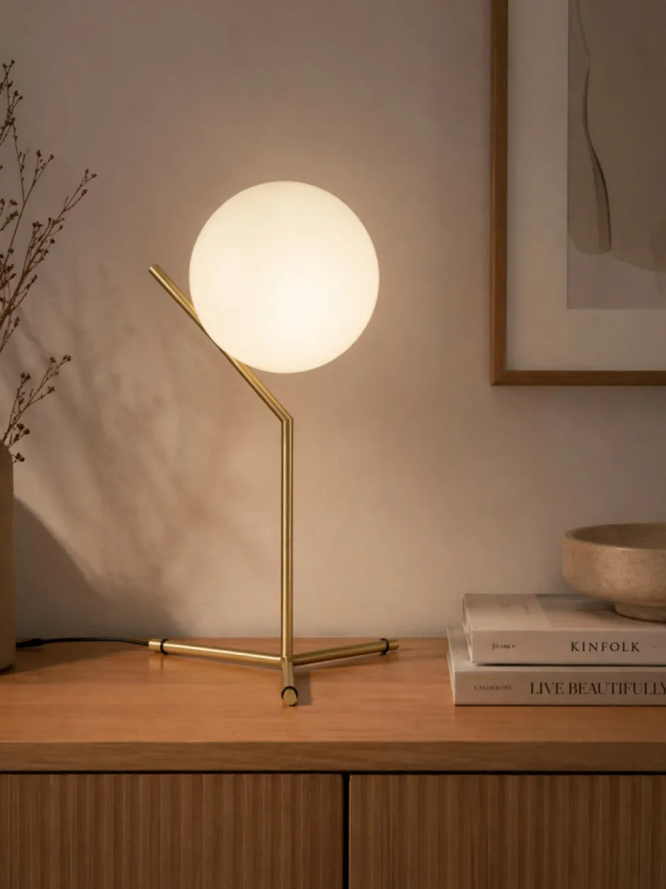Lampor|Arbetsrum|Reforma Bordslampa 'Satin' L - Mässing