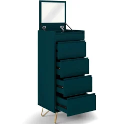 Byråer|Sovrum|Reforma Byrå 'Elle' 45x110 - Turkos/Mässing