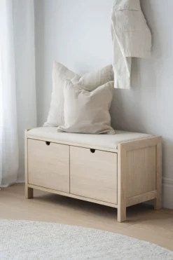 Hatt- Och Skohyllor|Hall|Rowico Home Hallbänk 'Hillmond' 80cm - Ljus ek