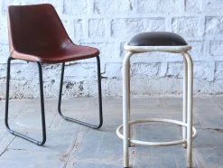 Bänkar|Hall|Vintage Industripall - Brun/Vit