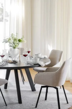 Stolar|Kök|Rowico Home Karmstol 'Alison' - Ljusbeige/svart