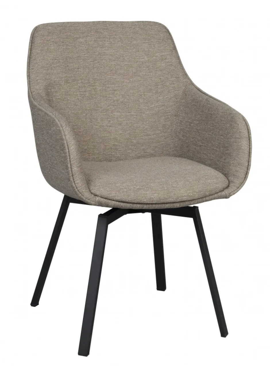 Stolar|Kök|Rowico Home Karmstol 'Alison' - Mörkbeige/svart