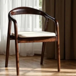 Sittmöbler|Stolar|Reforma Karmstol 'Aspa' - Mörkbrun/Beige