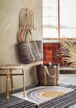 Klädhängare|Hyllor & Förvaring|Madam Stoltz Klädhängare 'Rattan Coat Rack' - Natur