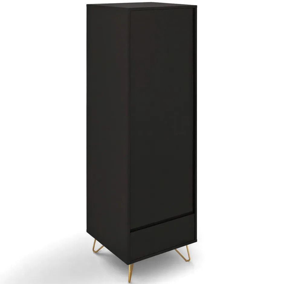 Klädhängare|Hyllor & Förvaring|Reforma Klädskåp 'Elle' - Svart/Mässing