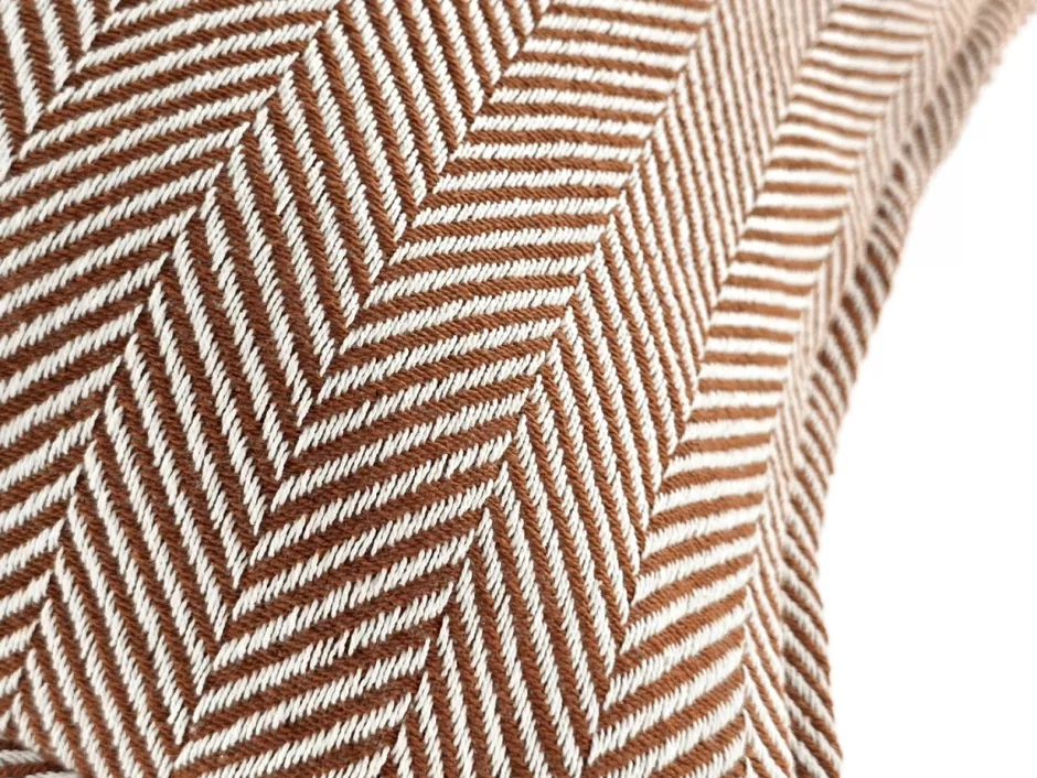 Sovrum|Kuddfodral|Reforma x Trendcarpet Kuddfodral 'Denisa Fishbone' 45x45cm - Brun/vit