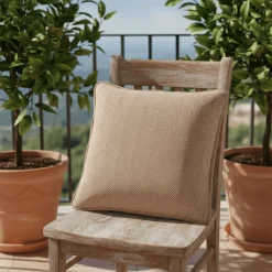 Sovrum|Kuddfodral|Reforma x Trendcarpet Kuddfodral 'Denisa Fishbone' 45x45cm - Brun/vit