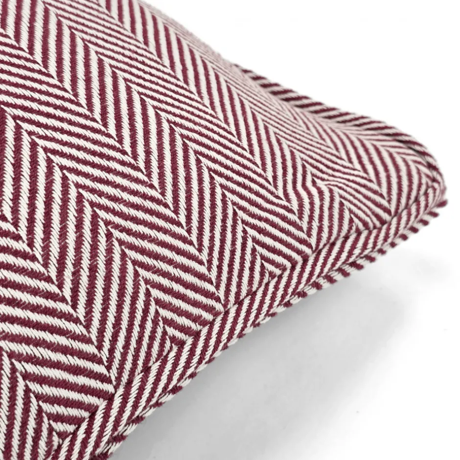 Sovrum|Kuddfodral|Reforma x Trendcarpet Kuddfodral 'Denisa Fishbone' 45x45cm - Röd/vit