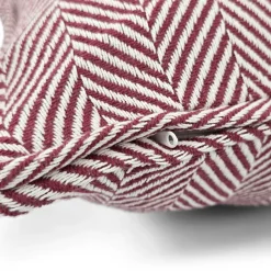 Sovrum|Kuddfodral|Reforma x Trendcarpet Kuddfodral 'Denisa Fishbone' 45x45cm - Röd/vit