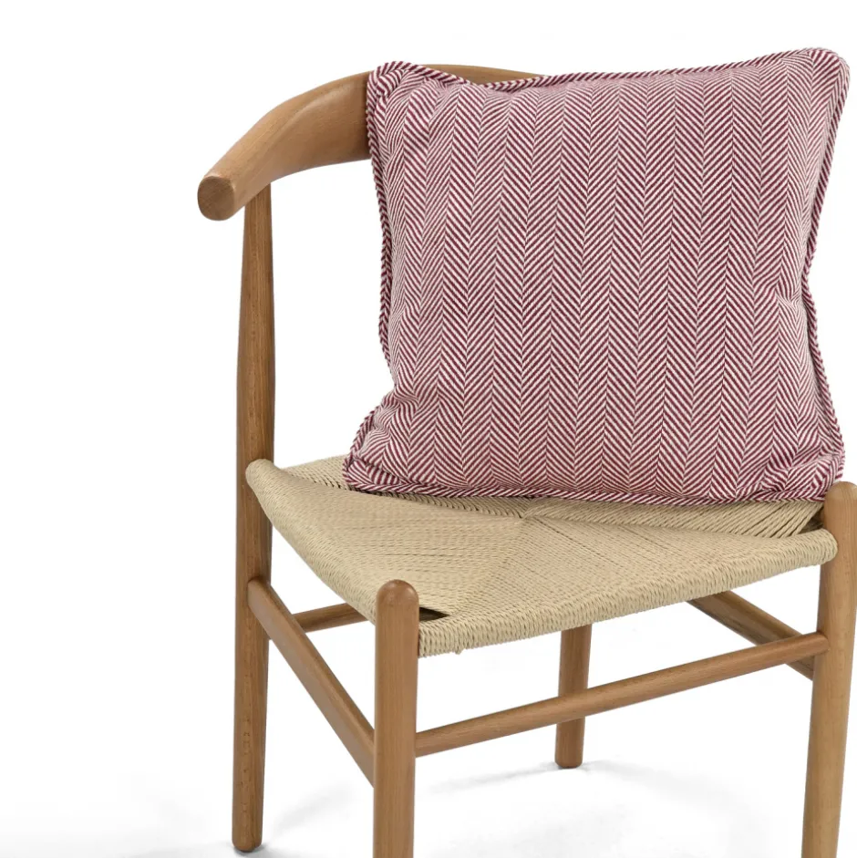 Sovrum|Kuddfodral|Reforma x Trendcarpet Kuddfodral 'Denisa Fishbone' 45x45cm - Röd/vit