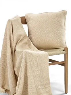 Sovrum|Kuddfodral|Reforma x Trendcarpet Kuddfodral 'Denisa Fishbone' 45x45cm - Beige/vit