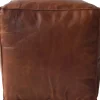 Sittpuffar & Fotpallar|Fåtöljer Vintage|Trademark Living Läderpuff 'Olivia' Kub - Brun