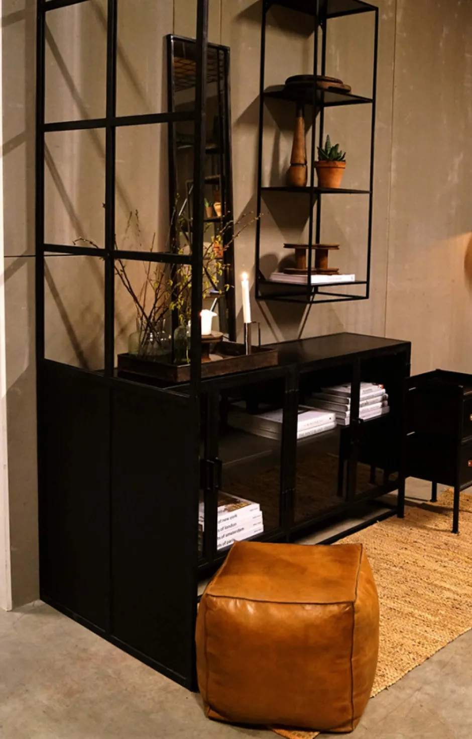 Sittpuffar & Fotpallar|Fåtöljer Vintage|Trademark Living Läderpuff 'Olivia' Kub - Brun