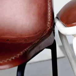 Fåtöljer|Vardagsrum|Trademark Living Loungestol Vintage - Läder/Järn