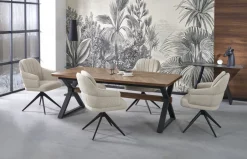 Matbord|Kök|Reforma Matbord 'Baron' 200-350cm - Natur/svart