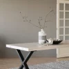 Matbord|Kök|Rowico Home Matbord 'Brooklyn' 220x95cm - Vitpigmenterad/Svart X-ben
