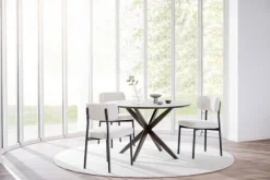 Runda Matbord|Matbord|Rowico Home Matbord 'Calverton' Runt 120cm - Brun