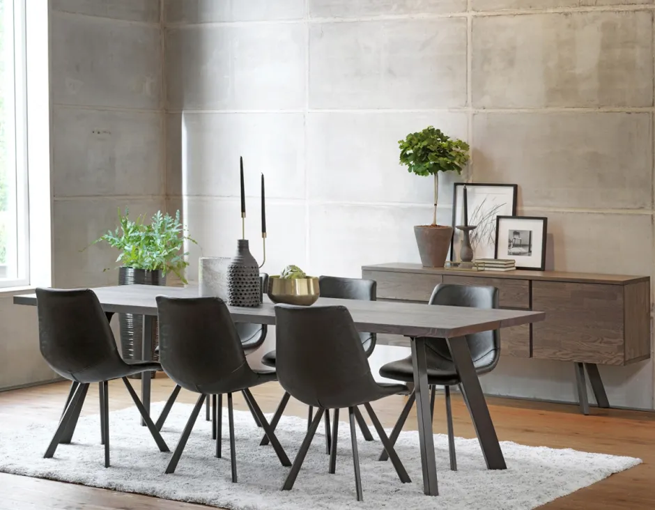 Matbord|Kök|Rowico Home Matbord 'Fred' - Brun/Svart 240x100cm