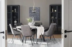 Runda Matbord|Matbord|Rowico Home Matbord 'Fred' Runt 160cm - Brun