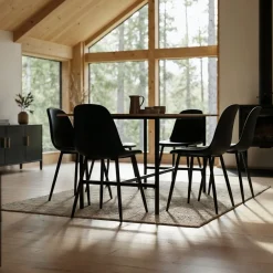 Bord|Matbord|Reforma Matbord 'Line' - Ek/Svart 160x90cm