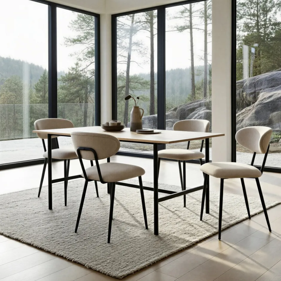 Bord|Matbord|Reforma Matbord 'Line' - Ek/Svart 160x90cm