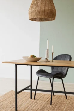 Bord|Matbord|Reforma Matbord 'Line' - Ek/Svart 160x90cm