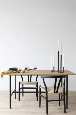 Bord|Matbord|Reforma Matbord 'Line' - Ek/Svart 160x90cm