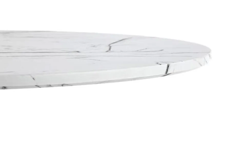 Runda Matbord|Matbord|Reforma Matbord 'Lorca' Runt 80cm - Marmor/Vit