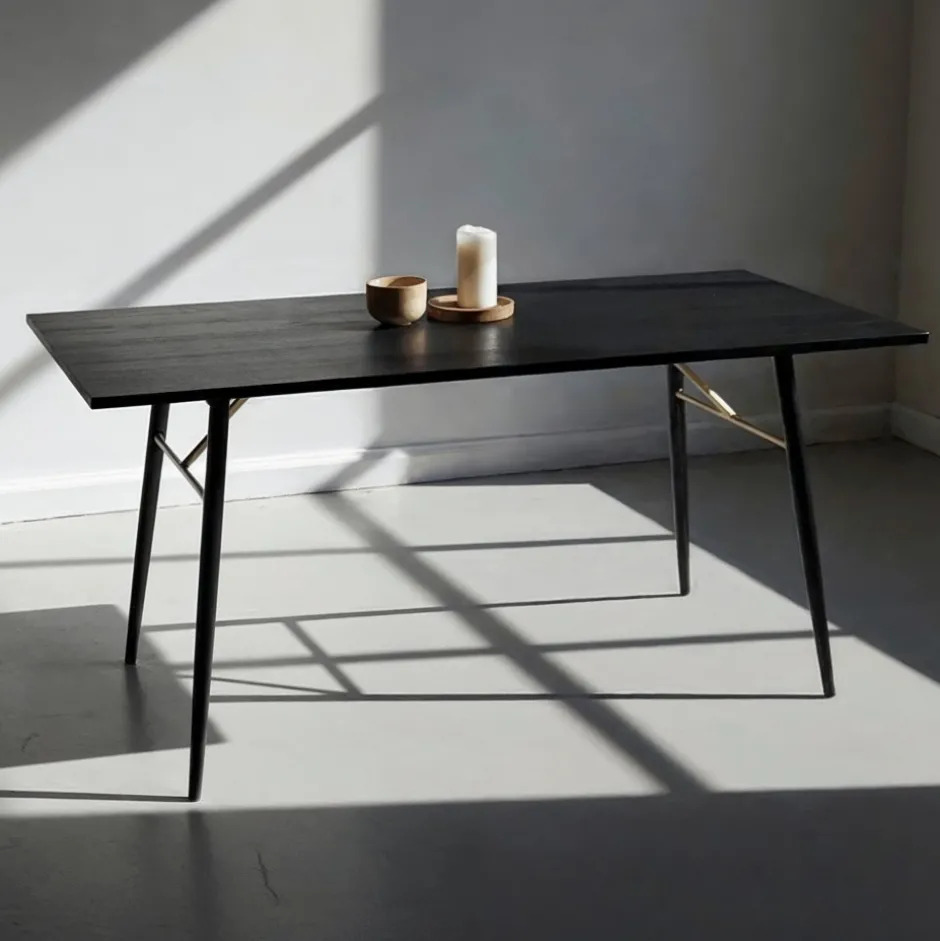 Bord|Matbord|Reforma Matbord 'Lux' 160x90cm - Svart/Mässing