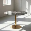 Bord|Runda Matbord|Reforma Matbord 'Marbleous' Runt 120cm - Mässing/Svart