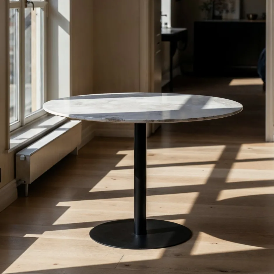 Bord|Runda Matbord|Reforma Matbord 'Marbleous' Runt 120cm - Vit