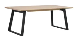 Matbord|Kök|Rowico Home Matbord 'Melville' 210x95cm - Vitpigmenterad Ek/Svart