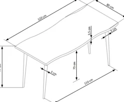 Bord|Matbord|Reforma Matbord 'Norudden' 120x80cm - Svart/Natur
