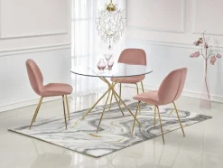 Bord|Matbord|Reforma Matbord 'Rondo' Runt 110cm - Transparent/Guld