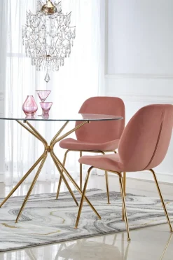 Bord|Matbord|Reforma Matbord 'Rondo' Runt 110cm - Transparent/Guld