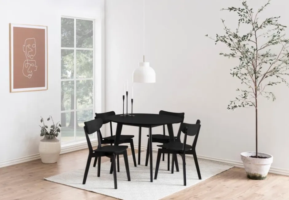 Runda Matbord|Matbord|Reforma Matbord 'Ärsjö' Runt 105cm - Svart