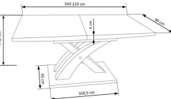 Matbord|Kök|Reforma Matbord 'Sandor' 160-220cm - Vit