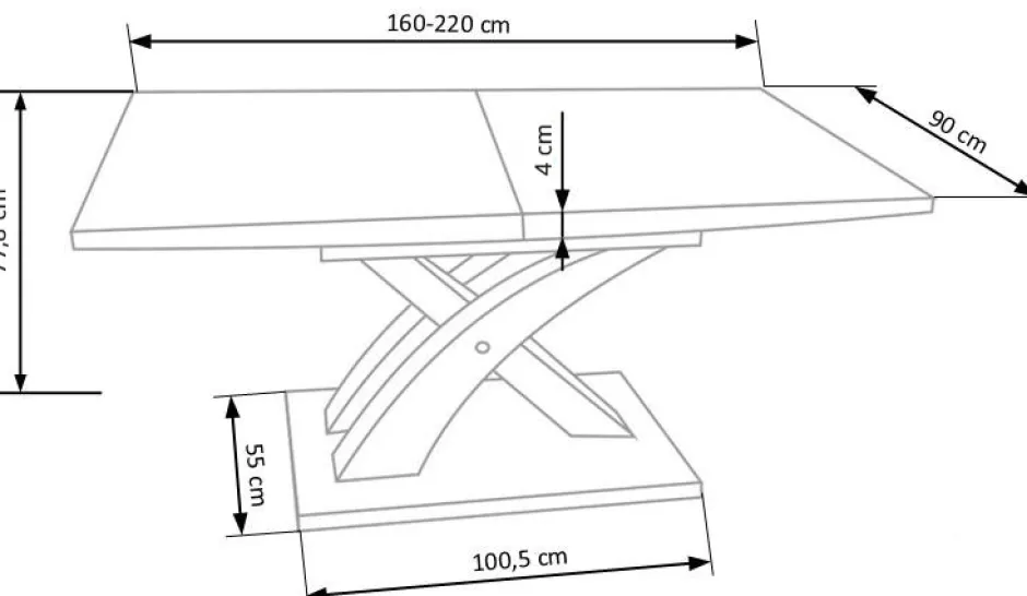 Matbord|Kök|Reforma Matbord 'Sandor' 160-220cm - Vit