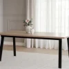 Matbord|Kök|Rowico Home Matbord 'Winnipeg' 200x100cm - Vitpigmenterad/ Svart