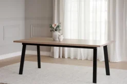 Matbord|Kök|Rowico Home Matbord 'Winnipeg' 200x100cm - Vitpigmenterad/ Svart