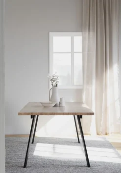 Matbord|Kök|Rowico Home Matbord 'Winnipeg' 200x100cm - Vitpigmenterad/ Svart
