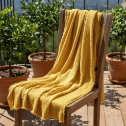 Plädar & Filtar|Vardagsrum|Reforma x Trendcarpet Muslinpläd 'Dorena' 130x170cm - Gul